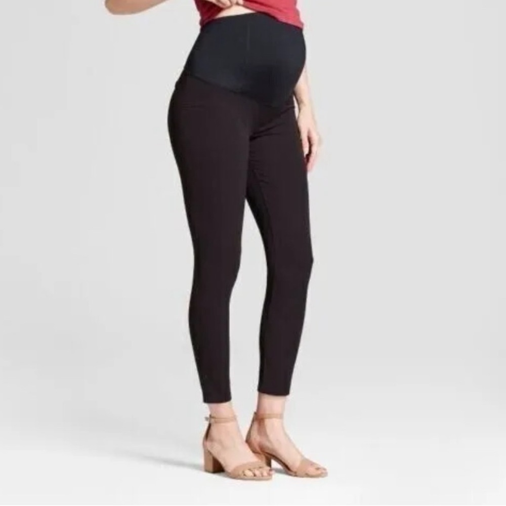 New Maternity Crossover Panel Ankle Skinny Trouser Isabel Maternity Black Size 8